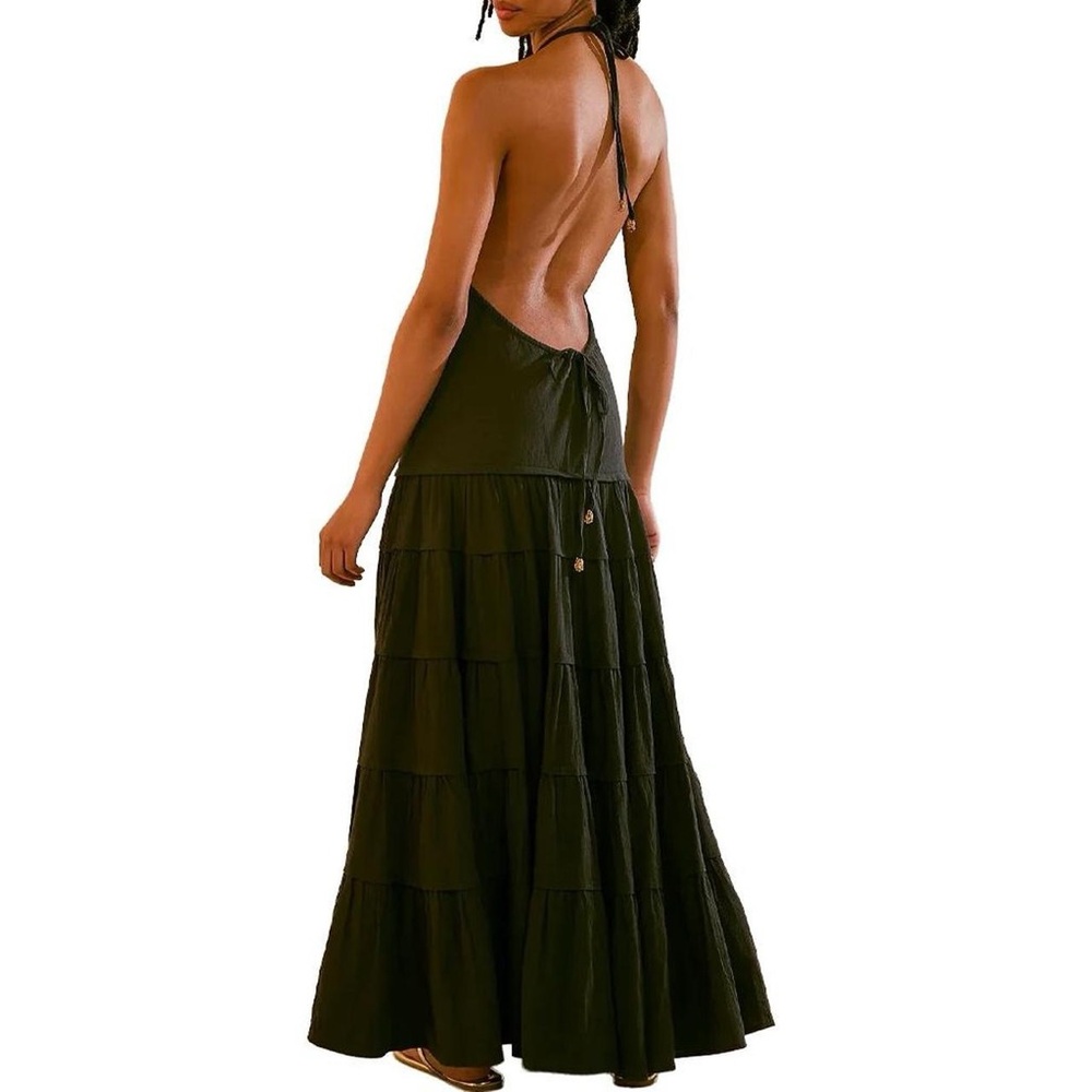 NWT Free People Somewhere Sunny Drop Waist Maxi Dress - Picture 2 of 7
